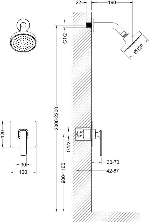 Душевая система встроенная Timo Torne SX-4379/00SM хром Душевая система встроенная Timo Torne SX-4379/00SM хром
