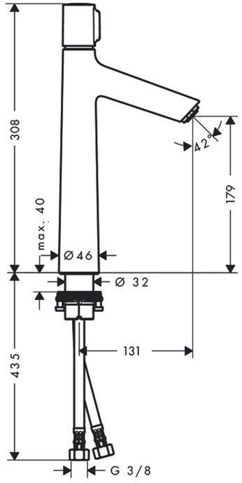 Hansgrohe Talis Select S 190 Смеситель для раковины, однорычажный, на 1 отв., h: 30,8см., цвет: хром