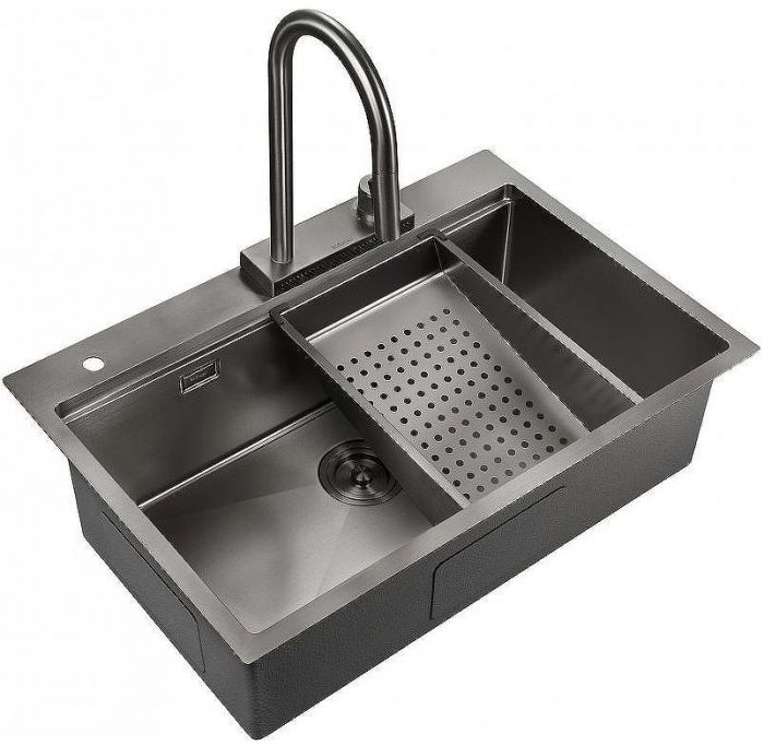 Кухонная мойка Milacio Denia 75 MC.77429 Вороненая сталь