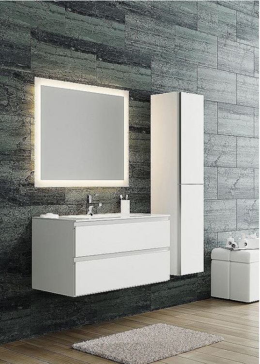 Тумба с раковиной SanVit Авеню-2 100 kavenu2100w подвесная Белая глянцевая