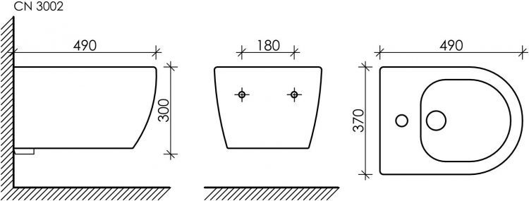 Подвесное биде CERAMICANOVA Play CN3002MB