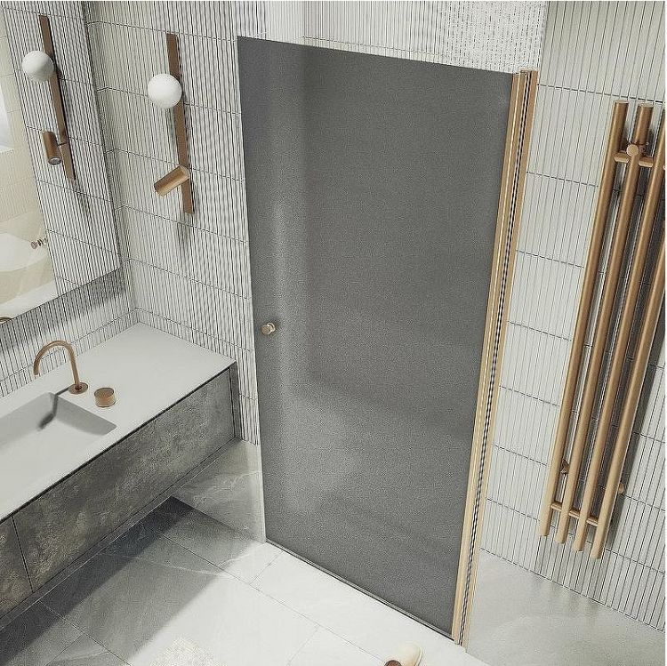 Душевая дверь Maybah Glass MGD-801-2 600x1980 на монопетле Бронза стекло графитовое матовое