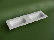 Раковина накладная мебельная CERAMICANOVA Grace прямоугольная, с двумя чашами и отверстиями под смеситель, цвет белый, CN7022