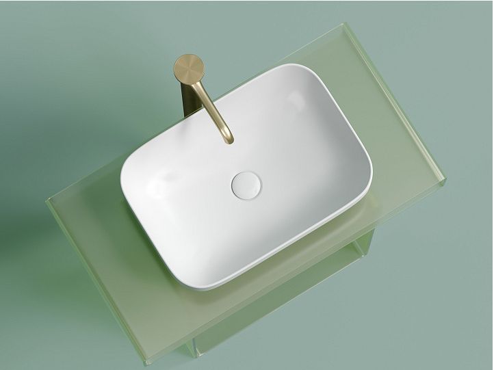 Умывальник CERAMICANOVA Element чаша накладная прямоугольная (цвет Белый Матовый) CN6055MW