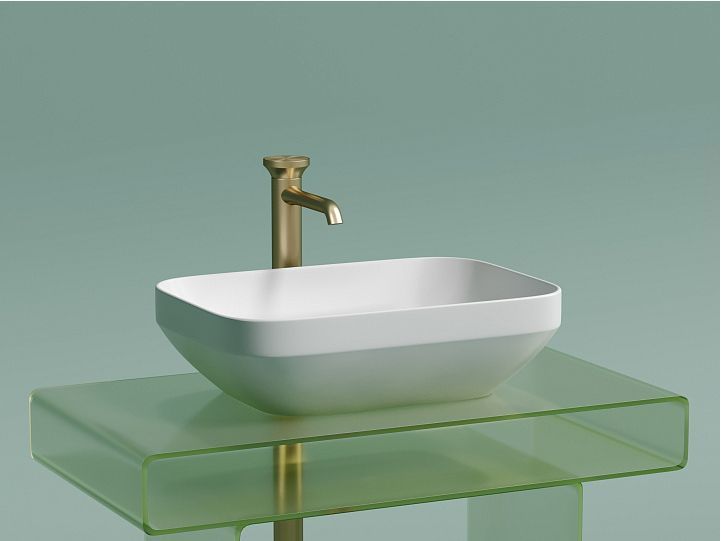 Умывальник CERAMICANOVA Element чаша накладная прямоугольная (цвет Белый Матовый) CN6055MW