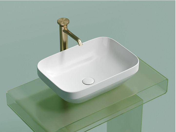 Умывальник CERAMICANOVA Element чаша накладная прямоугольная (цвет Белый Матовый) CN6055MW