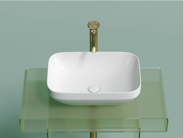 Умывальник CERAMICANOVA Element чаша накладная прямоугольная (цвет Белый Матовый) CN6055MW