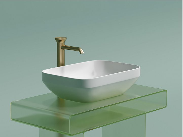 Умывальник CERAMICANOVA Element чаша накладная прямоугольная (цвет Белый Матовый) CN6055MW