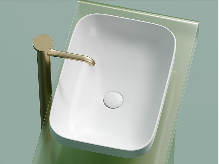 Умывальник CERAMICANOVA Element чаша накладная прямоугольная (цвет Белый Матовый) CN6055MW