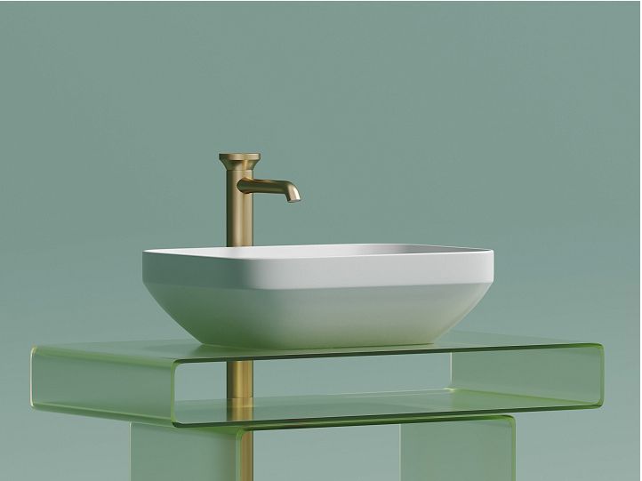 Умывальник CERAMICANOVA Element чаша накладная прямоугольная (цвет Белый Матовый) CN6055MW