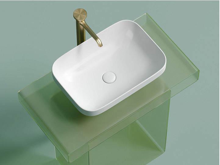 Умывальник CERAMICANOVA Element чаша накладная прямоугольная (цвет Белый Матовый) CN6055MW