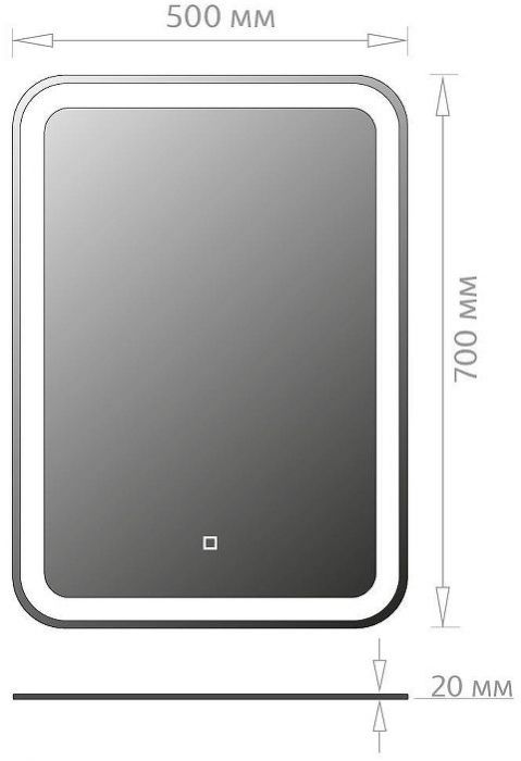 Зеркало Onika Магна 50 205024 с подсветкой с сенсорным выключателем и диммером
