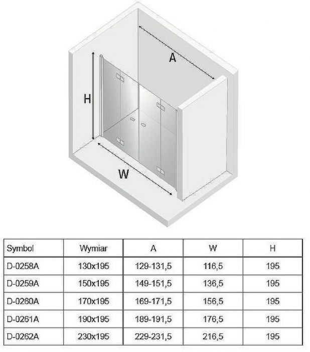 Душевая дверь New Trendy New Soleo Chrome 190 D-0261A профиль Хром стекло прозрачное