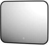 Зеркало Defesto Aura 60х50 DF 2973SH с подсветкой 19W-3000K/Сенсорный выключатель/Теплый белый свет/Черная рама