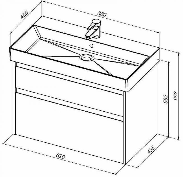 Тумба под раковину Aquanet Nova Lite 85 249937 подвесная Дуб рошелье