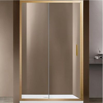 Душевая дверь Vincea Garda 145 VDS-1G145CLG профиль Брашированное золото стекло прозрачное