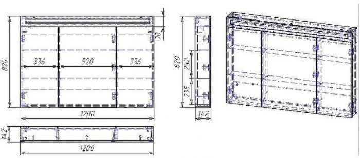 Зеркальный шкаф Dreja Eco Uni 120 99.9013 Белый