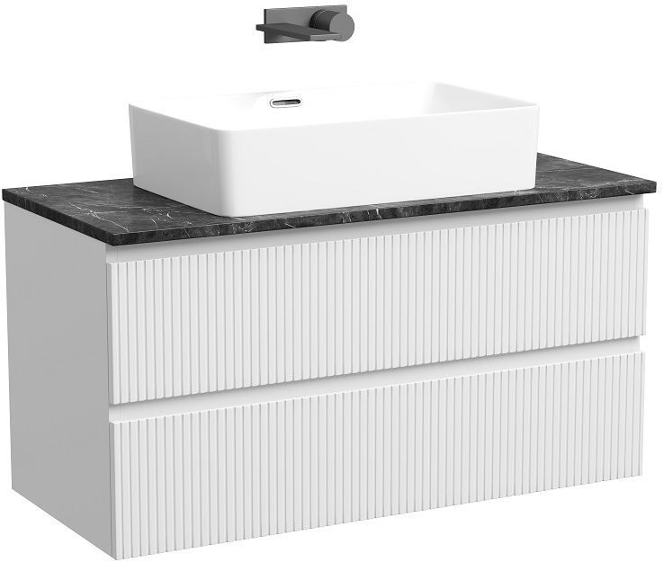 Тумба подвесная SANCOS Snob T, Bianco 995х445х500, под столешницу без отверстия под смеситель, цвет Black Sky, SNT100W