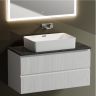 Тумба подвесная SANCOS Snob T, Bianco 995х445х500, под столешницу без отверстия под смеситель, цвет Black Sky, SNT100W