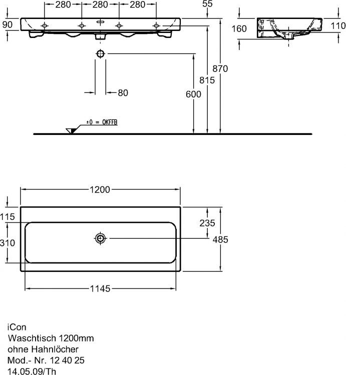Раковина Keramag iCon, 124025000