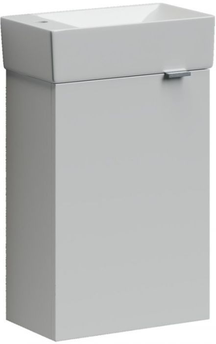 Тумба подвесная SANCOS под раковину Mini, левая, белый глянец 355х205х500, MN35WL
