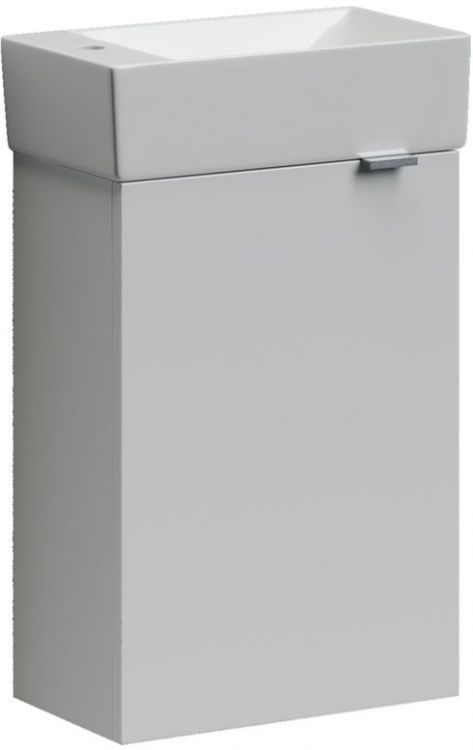 Тумба подвесная SANCOS под раковину Mini, левая, белый глянец 355х205х500, MN35WL