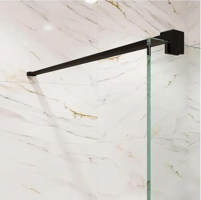 Душевая перегородка Reflexion Walk in 100 RX200100CBL-13 профиль Черный матовый стекло прозрачное