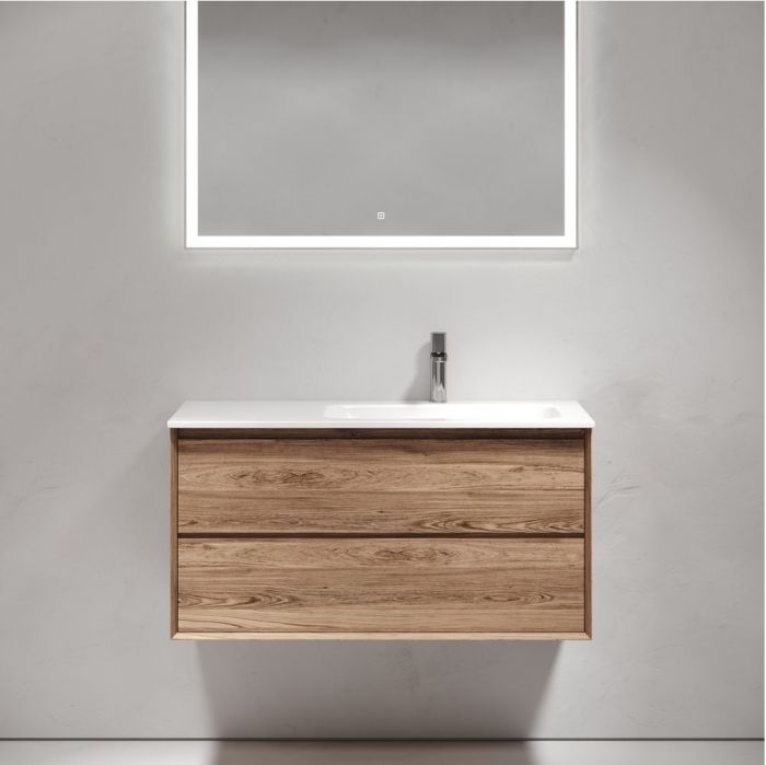 Тумба подвесная SANCOS под раковину правая Marmi 2.0, дуб чарльстон 995х445х520, MR2.0100RECH