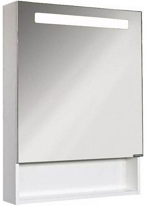 Зеркальный шкаф Comforty Никосия 60 00-00014145 с подсветкой Белый глянцевый