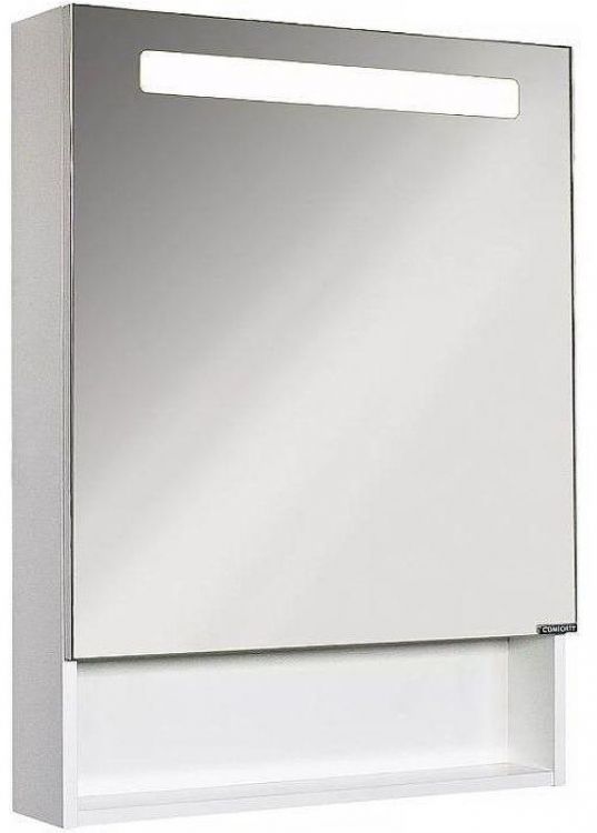 Зеркальный шкаф Comforty Никосия 60 00-00014145 с подсветкой Белый глянцевый
