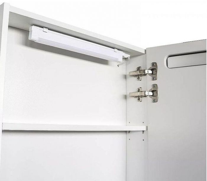 Зеркальный шкаф Comforty Никосия 60 00-00014145 с подсветкой Белый глянцевый