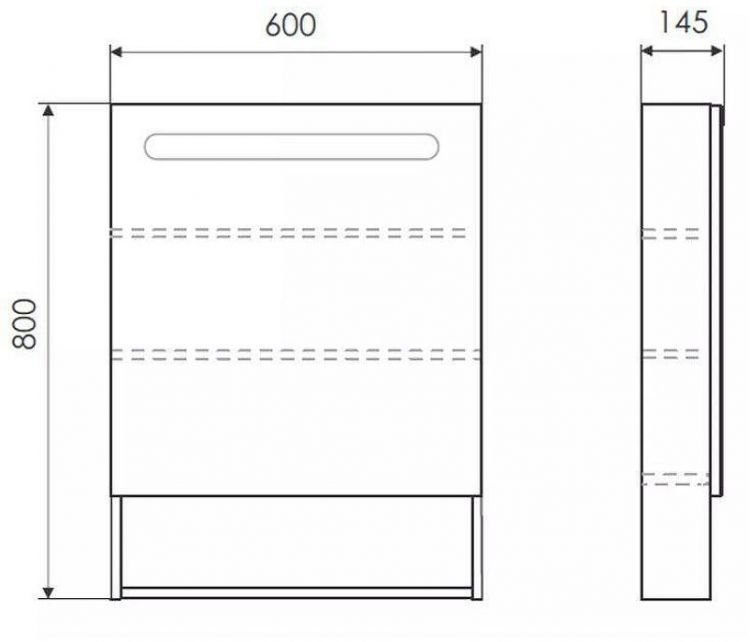 Зеркальный шкаф Comforty Никосия 60 00-00014145 с подсветкой Белый глянцевый