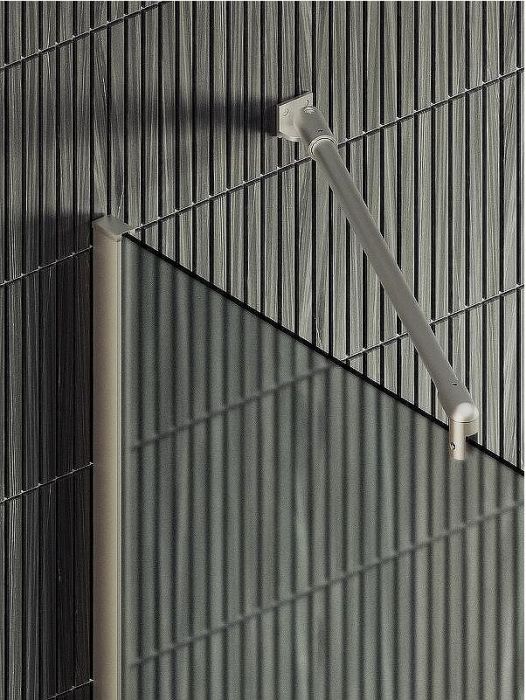 Душевая перегородка Maybah Glass MGD-737-5ш 890x1950 в широком профиле Хром матовый стекло сатиновое