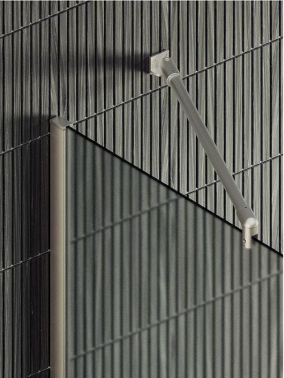 Душевая перегородка Maybah Glass MGD-737-5ш 890x1950 в широком профиле Хром матовый стекло сатиновое