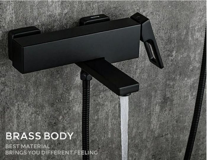 Смеситель для ванны Gappo G17-6 G3217-6 Черный матовый