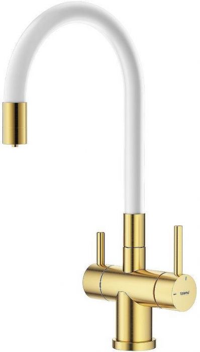 Смеситель для кухни Splenka S70.64.03 Золото матовое Белый