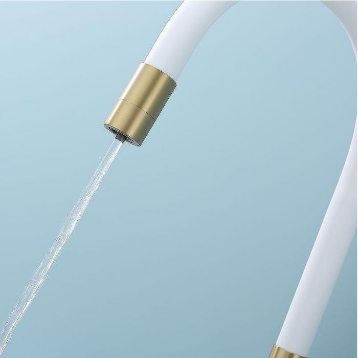 Смеситель для кухни Splenka S70.64.03 Золото матовое Белый