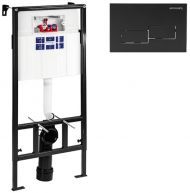 Инсталляция Bettoserb Sava Fix Slim SET40006481 для унитаза с клавишей смыва цвет Черный матовый