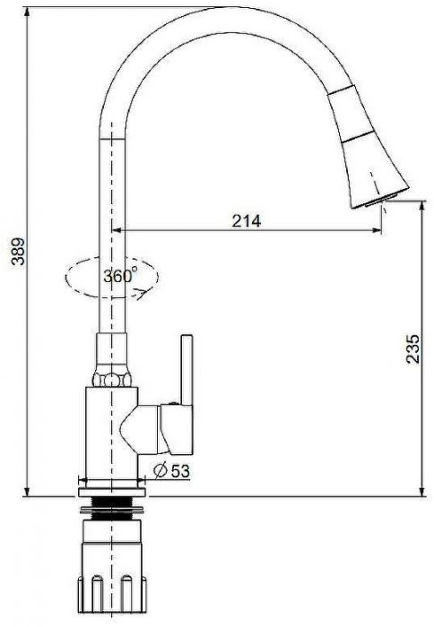 Смеситель для кухни Splenka S201.4306.06 Черный матовый