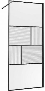 Душевая перегородка Vincea Walk-In 90 VSW-1HC900CFB профиль Черный матовый стекло прозрачное/рифленое