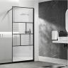 Душевая перегородка Vincea Walk-In 90 VSW-1HC900CFB профиль Черный матовый стекло прозрачное/рифленое