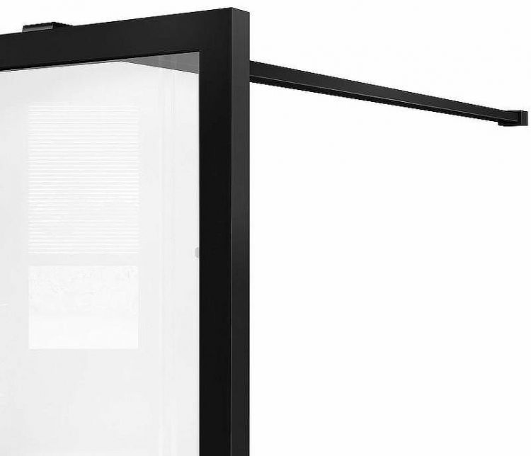 Душевая перегородка Vincea Walk-In 90 VSW-1HC900CFB профиль Черный матовый стекло прозрачное/рифленое