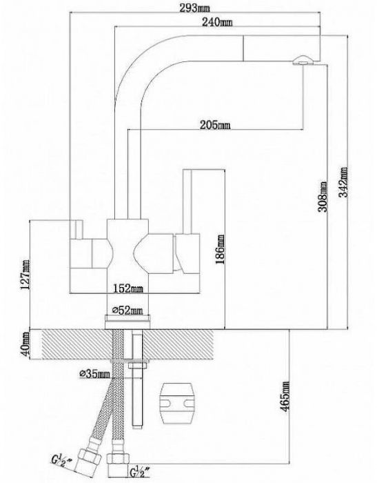 Смеситель для кухни Florentina Кристалл 333.32H.2123.107 Песочный