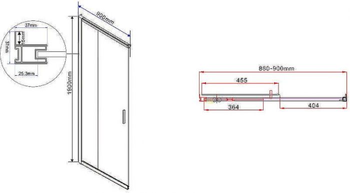 Душевой уголок Vincea Garda 110x90 VSS-1G9011CLB профиль Черный стекло прозрачное