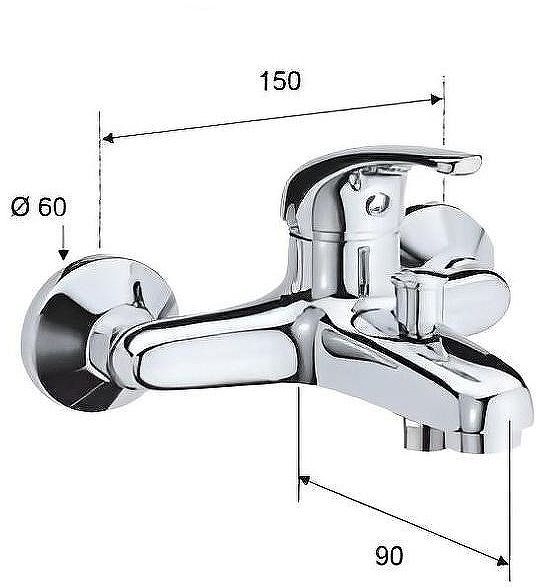 Смеситель для ванны Remer Серия 35 F052 Хром