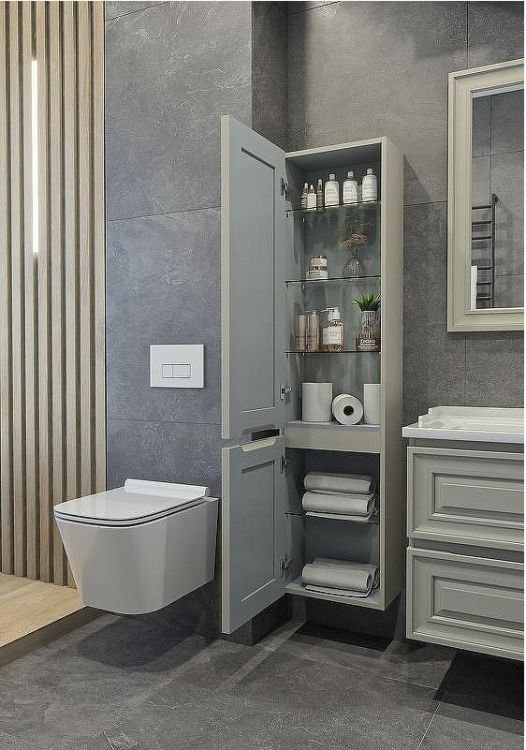 Шкаф пенал Caprigo Ponza 40 L 13550L-030.000.00.20 подвесной Серый матовый