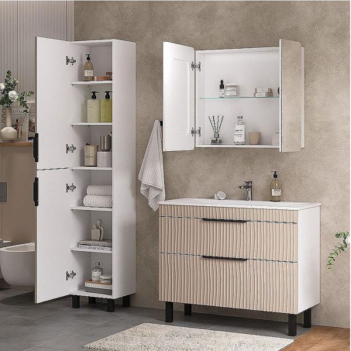 Шкаф пенал Volna Lotty 40 pnLOTTY40-13 Латте Белый