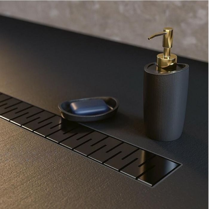 Душевой лоток Paini Medium 850 CH850MC с решеткой Черный матовый