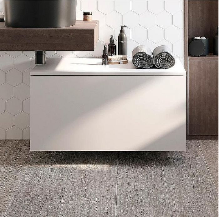 Тумба STWORKI Ольборг 80 tpUNI.80.H40.Y.VY-211CO подвесная Белая матовая