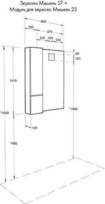 Подвесной шкаф Aquaton Мишель 23 1A244303MIX40 Дуб эндгрейн Белый